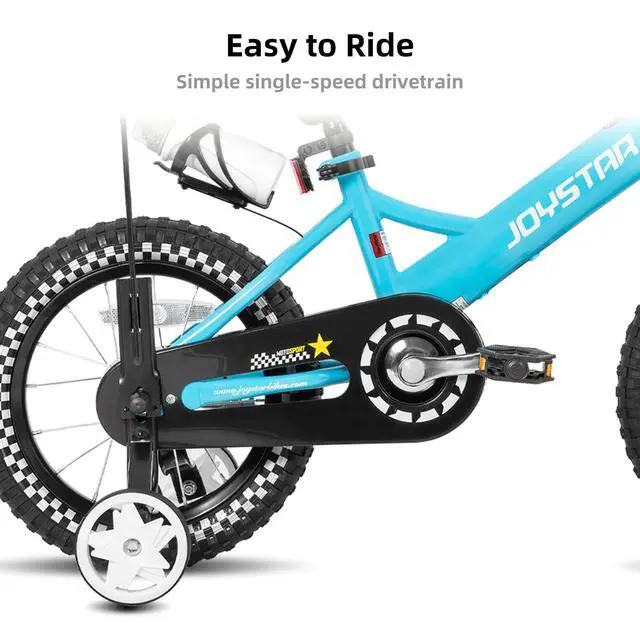 Alt view image 4 of 7 - JOYSTAR Little Daisy 14" Kids Bike for Girls Boys Ages 3-5, Children's Bicycle with Doll Seat & Streamers, Blue