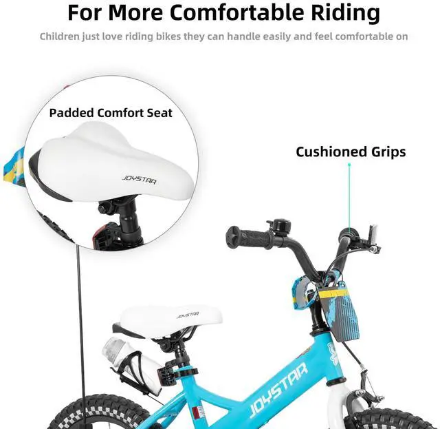 Alt view image 5 of 7 - JOYSTAR Little Daisy 16" Kids Bike for Girls Boys Ages 4-7, Children's Bicycle with Doll Seat & Streamers, Blue