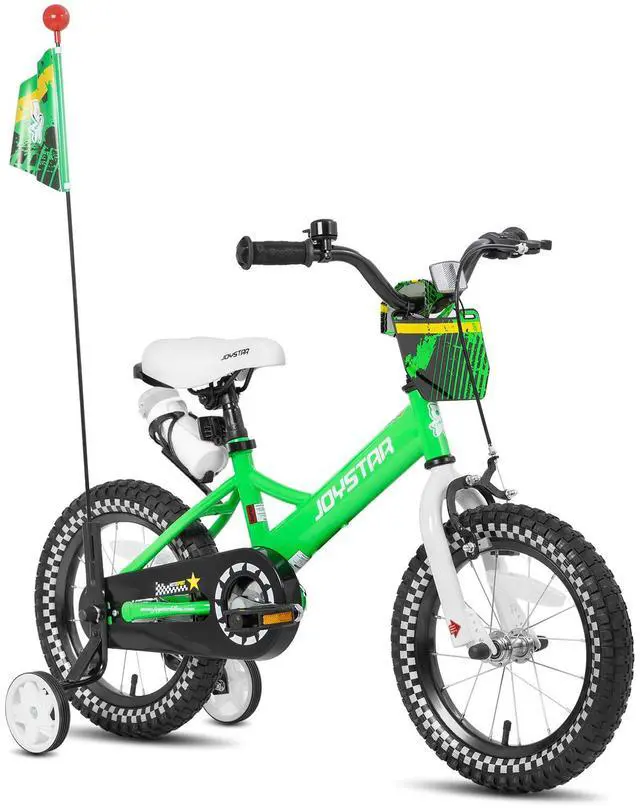 Main image of JOYSTAR Little Daisy 14" Kids Bike for Girls Boys Ages 3-5, Children's Bicycle with Doll Seat & Streamers, Green