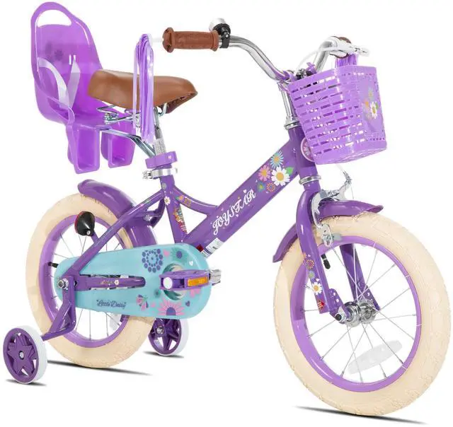 Main image of JOYSTAR Little Daisy 12" Kids Bike for Girls Boys Ages 2-4, Children's Bicycle with Doll Seat & Streamers, Purple