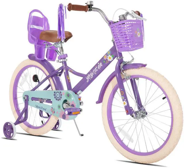 Main image of JOYSTAR Little Daisy 20" Kids Bike for Girls Boys Ages 8+, Children's Bicycle with Doll Seat & Streamers, Purple