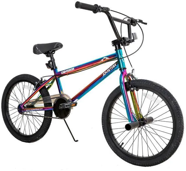 Main image of JOYSTAR 20 Inch Kids BMX Bike for Boys Girls Ages 7-12, Freestyle Bicycle for Beginner Level Riders with 2 Pegs, Rainbow Multicolor 24"