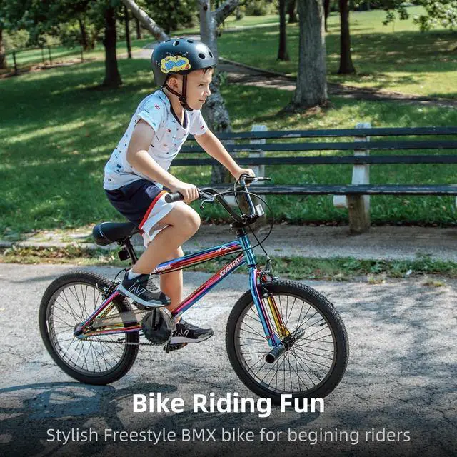 Alt view image 7 of 7 - JOYSTAR 24 Inch Kids BMX Bike for Boys Girls Ages 7-12, Freestyle Bicycle for Beginner Level Riders with 2 Pegs, Black