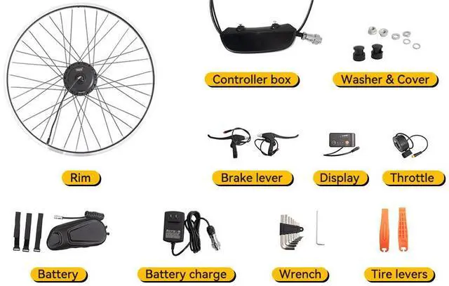Alt view image 3 of 7 - Joystar Electric Bike Conversion Kit 29" Wheel Set LED Display Electric Bike DIY Set