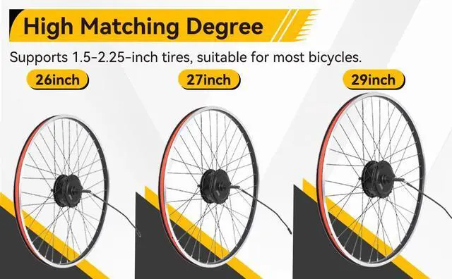 Alt view image 7 of 7 - Joystar Electric Bike Conversion Kit 29" Wheel Set LED Display Electric Bike DIY Set
