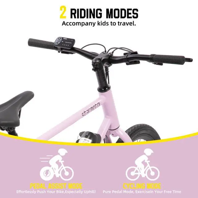 Alt view image 4 of 5 - JOYSTAR Starmoto 20" Electric Bike 250W Brushless Motor, Removable Battery, 15.5MPH, Pink