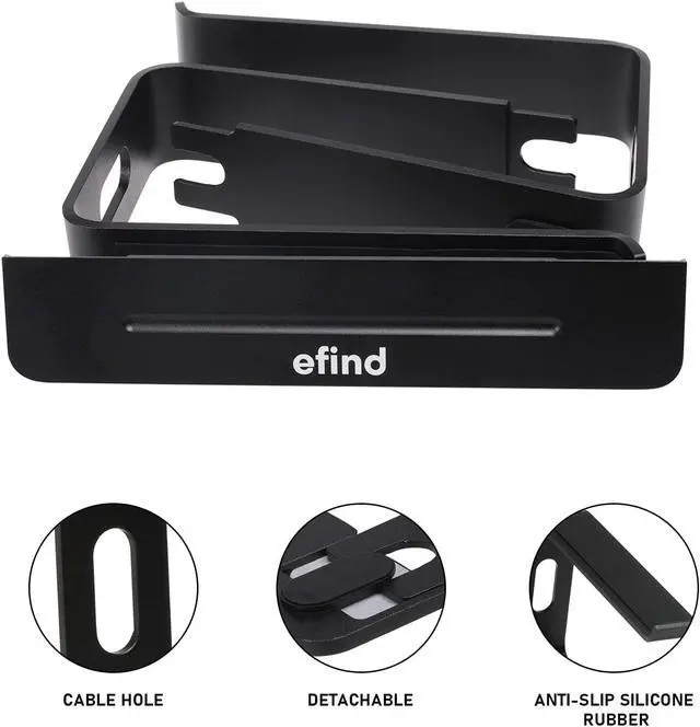 Alt view image 2 of 7 - Laptop Stand, efind Aluminum Portable Computer Stand & Phone Stand Combination, Lightweight, Detachable Laptop Riser Notebook Stand Compatible with More 10''-15.6'' Laptop, MacBook Pro/Air-(Black)