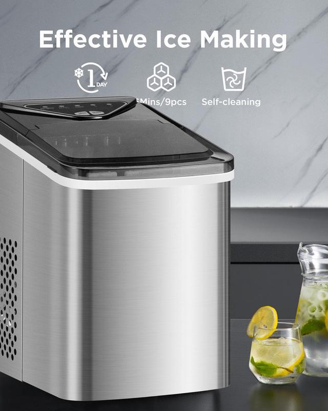 Ikich Ice Maker, Portable , Self-Cleaning, 6Mins Electric Ice Maker,  26Lbs/24H Bullet Ice Cube – The Market Depot