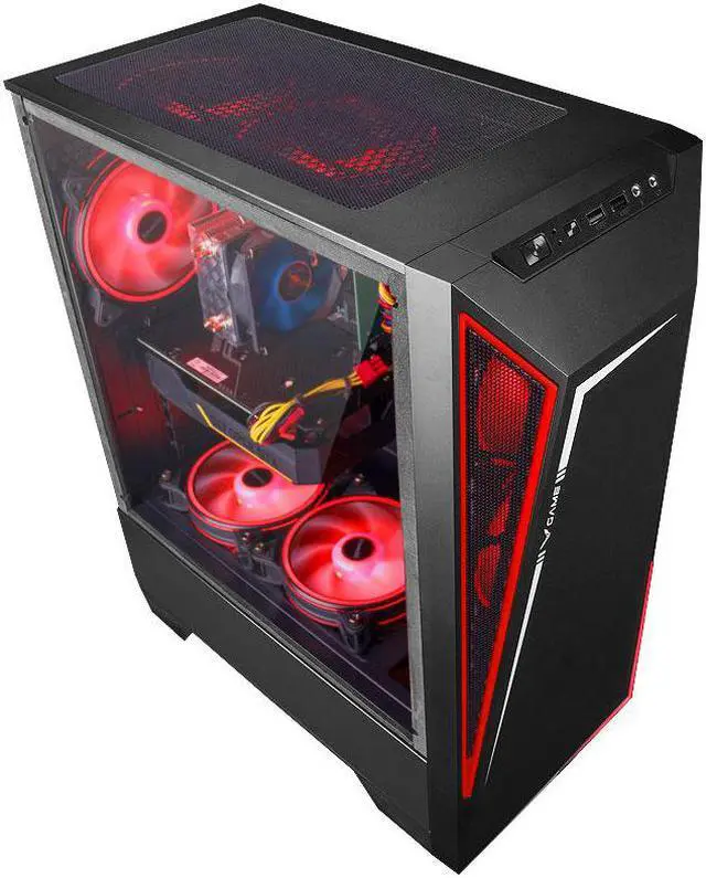 Alt view image 4 of 7 - IPASON - Gaming Desktop - Ryzen5 2600 up to 3.9GHz - GTX1050Ti 4GB - 8GB DDR4 3200MHz - 256GB SSD - 550W Power supply - Windows 10 home - RGB FANS - Gaming PC