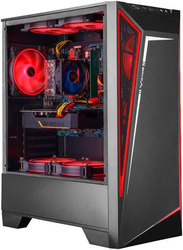 Alt view image 3 of 7 - IPASON - Gaming Desktop - Ryzen5 2600 up to 3.9GHz - GTX1050Ti 4GB - 8GB DDR4 3200MHz - 256GB SSD - 550W Power supply - Windows 10 home - RGB FANS - Gaming PC