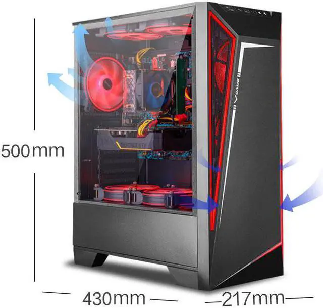 Alt view image 5 of 7 - IPASON - Gaming Desktop - Ryzen5 2600 up to 3.9GHz - GTX1050Ti 4GB - 8GB DDR4 3200MHz - 256GB SSD - 550W Power supply - Windows 10 home - RGB FANS - Gaming PC