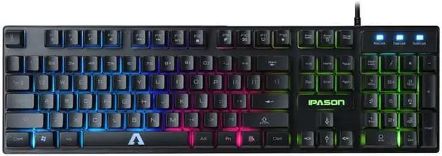 Alt view image 10 of 11 - IPASON Gaming Keyboard and Mouse Combo Wired,Color Changing LED Backlit Computer Gaming Keyboad,Lighted PC Gaming Mouse,USB Keyboard Clicky Keys,for PC Games Gamer Working,BLACK