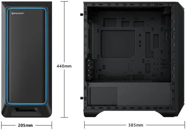 Alt view image 7 of 7 - IPASON - Gaming desktop - AMD  Ryzen 5 5600(6 core 3.5GHz) for free  - Radeon RX 7600 8GB GDDR6 Graphics-16GB DDR4 3200MHz - 1TB M.2 NVMe - 650W PSU - Windows 11 home - WIFI - Gaming PC