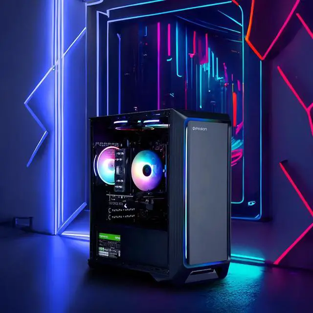 Alt view image 4 of 7 - IPASON - Gaming desktop - AMD  Ryzen 5 5600(6 core 3.5GHz) for free  - Radeon RX 7600 8GB GDDR6 Graphics-16GB DDR4 3200MHz - 1TB M.2 NVMe - 650W PSU - Windows 11 home - WIFI - Gaming PC