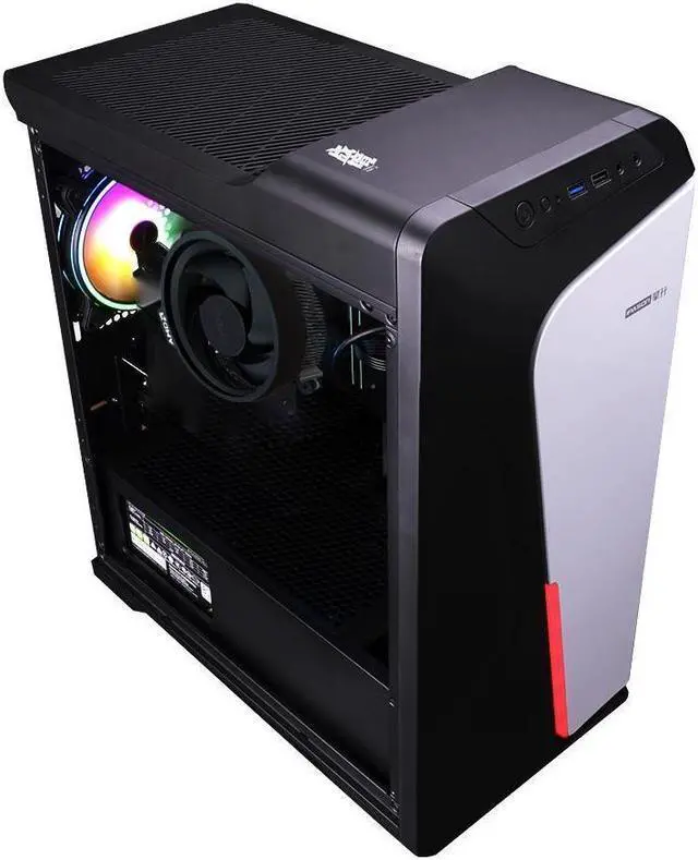 Alt view image 2 of 7 - IPASON - Gaming desktop - AMD Ryzen 5 5600G 6 core 3.9GHz - 16GB DDR4 3200MHz - 512 M.2 NVMe - 550W PSU - Windows 11 home - Gaming PC