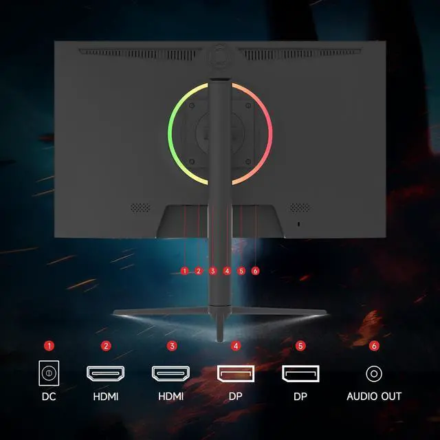 Alt view image 7 of 7 - IPASON E2728S-M  27 2K 165HZ Gaming Monitor,2560*1440  IPS Display, HDCP andG-Sync Ready, FreeSync Premium 100%sRGB, ( 2x HDMI 2.0  and 2 x DP 1.4 )
