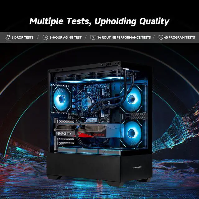 Alt view image 4 of 7 - IPASON - Gaming Desktop -AMD Ryzen5 9600X - GeForce RTX 4070 12G - 1TB M2 - 32GB DDR5 5600MHz 240MM AIO liquid cooler-Windows 11 home - Gaming PC
