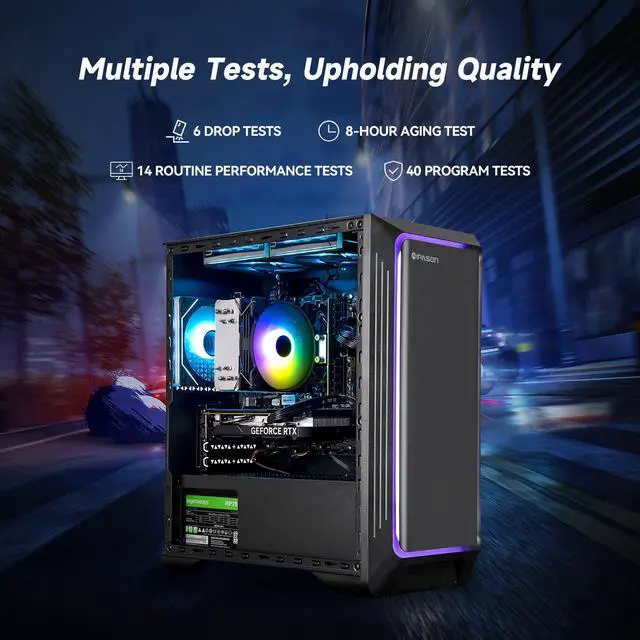 Alt view image 4 of 7 - IPASON   Gaming Desktop, AMD Ryzen 5 5600, NVIDIA RTX 4060 8GB, 16GB DDR4 RAM, 1TB M.2 NVMe SSD,Windows 11 home,WIFI, Air Cooler ,  ARGB Fans , Pc for Gaming Design Office , Prebuilt Gaming Pc