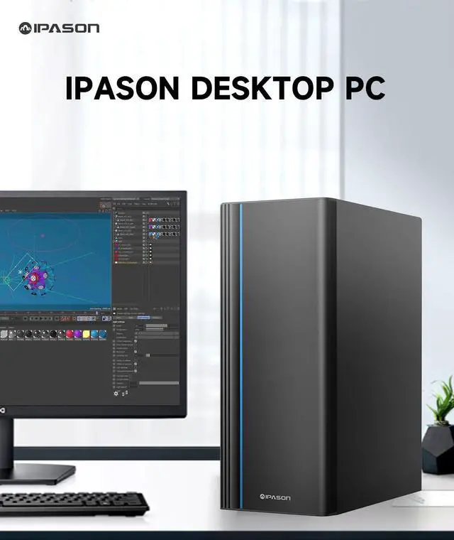 Alt view image 5 of 7 - IPASON - Gaming Desktop - intel I5 12450H( 8 Core UP TO 4.4GHz) - - 1TB M.2 NVMe - 16GB DDR4 3200MHz -350w- Windows 11 home - Gaming PC