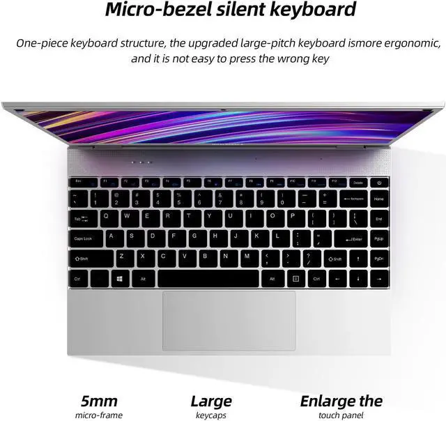 Alt view image 5 of 7 - IPASON Maxbook - P2X IPS 14.1" Laptop FHD new Intel N5100 4 Core up to 2.8GHz 12GB DDR4 RAM 256GB SSD Windows 10 home 180° Computer Ultra Thin and Light Notebook Business Office Student Ultrabook