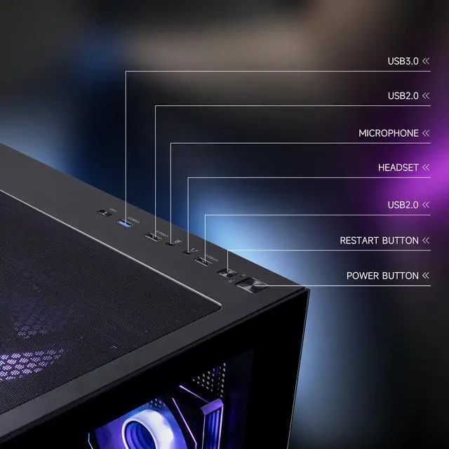 Alt view image 6 of 6 - IPASON   Gaming Desktop, Intel i5 12400F, NVIDIA RTX 4060 8GB,16GB DDR4 RAM, 1TB M.2 NVMe SSD, Windows 11 home,WIFI, Air Cooler,  RGB Fans ,Pc for GamingDesignOffice, Prebuilt Gaming Pc