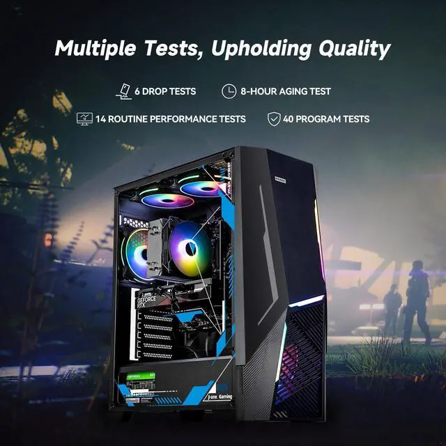 Alt view image 4 of 7 - IPASON Gaming PC Desktop Intel i5 12400F(up to 4.4GHz) , RTX 4060, 1TB NVME SSD, 16GB DDR4 RAM , ATX case , Windows 11 Home 64-bit