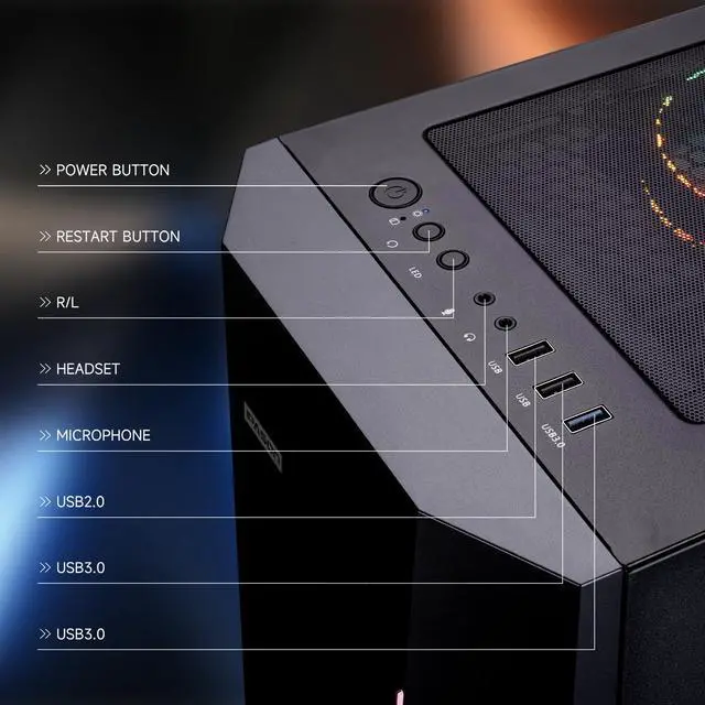 Alt view image 6 of 7 - IPASON Gaming PC Desktop Intel i5 12400F(up to 4.4GHz) , RTX 4060, 1TB NVME SSD, 16GB DDR4 RAM , ATX case , Windows 11 Home 64-bit