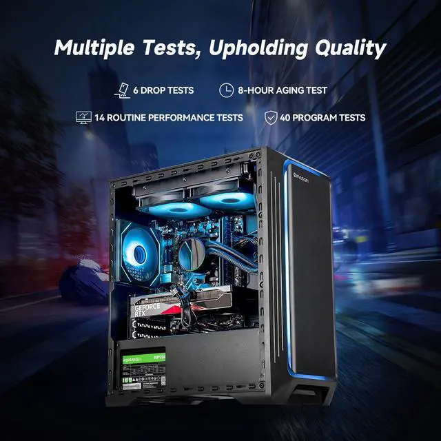 Alt view image 4 of 7 - IPASON Gaming PC Desktop Ryzen7 5700X3D (8 Core up to 4.1GHz) ,NVIDIA RTX4060, 1TB NVME SSD, 32GB DDR4 RAM , 650 PSU , Windows 11 Home 64-bit