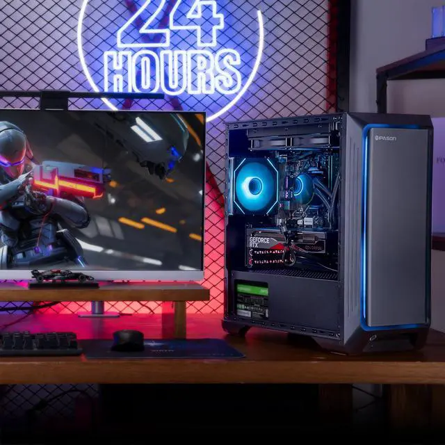 Alt view image 2 of 7 - IPASON Gaming PC Desktop Ryzen7 5700X3D (8 Core up to 4.1GHz) ,NVIDIA RTX4060, 1TB NVME SSD, 32GB DDR4 RAM , 650 PSU , Windows 11 Home 64-bit