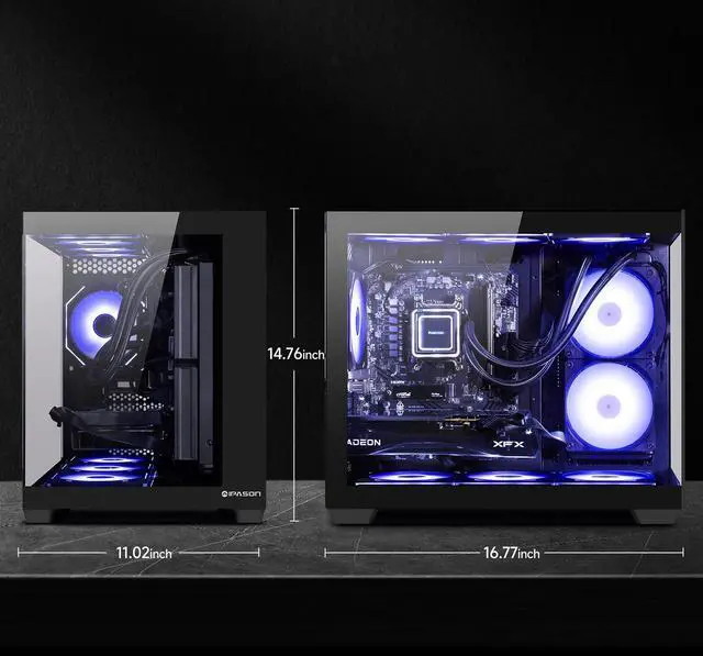 Alt view image 5 of 7 - IPASON Gaming Desktop PC , Ryzen5 9600X, Geforce RTX 5060 Ti ,MSI B650M 32GB DDR5 1TB NVMe SSD, 650W GOLD PSU, Wi-Fi,Liquid Cooler,ARGB Fans , Windows 11  ,Prebuilt Gaming Pc New compute