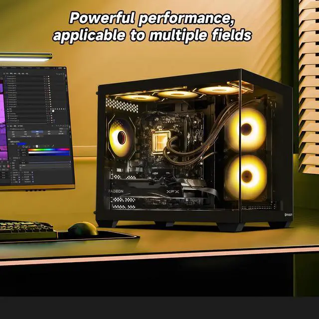 Alt view image 8 of 7 - IPASON Gaming Desktop PC , Ryzen5 9600X, Geforce RTX 5060 8G ,MSI B650M 32GB DDR5 1TB NVMe SSD, 650W GOLD PSU, Wi-Fi,Liquid Cooler,ARGB Fans , Windows 11  ,Prebuilt Gaming Pc New compute