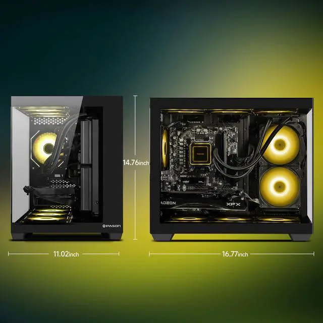 Alt view image 6 of 7 - IPASON Gaming Desktop PC , Ryzen5 9600X, Geforce RTX 5060 8G ,MSI B650M 32GB DDR5 1TB NVMe SSD, 650W GOLD PSU, Wi-Fi,Liquid Cooler,ARGB Fans , Windows 11  ,Prebuilt Gaming Pc New compute