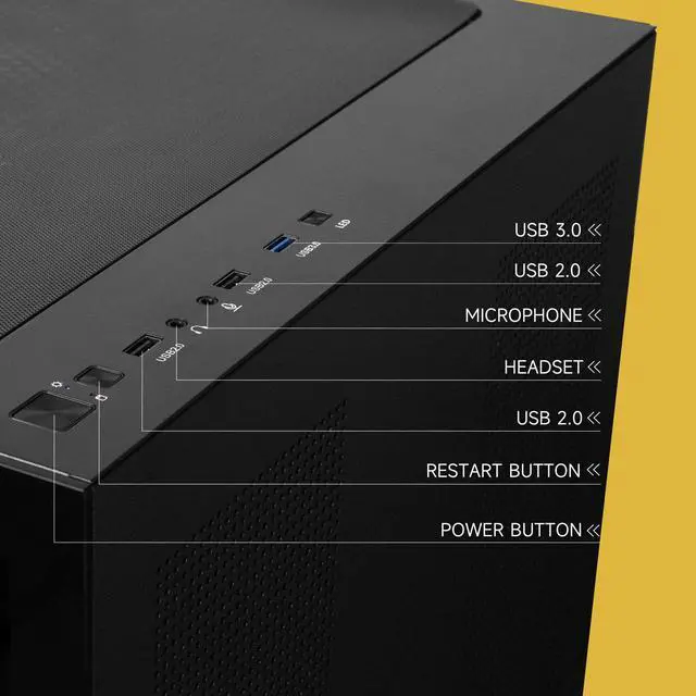 Alt view image 7 of 7 - IPASON Gaming Desktop PC , Ryzen5 9600X, Geforce RTX 5060 8G ,MSI B650M 32GB DDR5 1TB NVMe SSD, 650W GOLD PSU, Wi-Fi,Liquid Cooler,ARGB Fans , Windows 11  ,Prebuilt Gaming Pc New compute