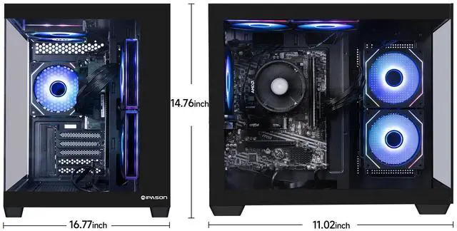Alt view image 5 of 7 - IPASON  gaming desktop  AMD Ryzen 5 5600GT (6 core up to 4.6GHz)   AMD Radeon Vega 7  16GB DDR4 3200MHz   1TB M.2 NVMe   550W PSU   Windows 11 home   WIFI   Gaming PC