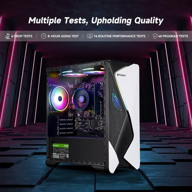 Alt view image 4 of 7 - IPASON - Gaming desktop - AMD Ryzen 5 5600G 6 core  up to 4.4GHz - 16GB DDR4 3200MHz - 1TB M.2 NVMe - 550W PSU - Windows 11 home - WIFI - Gaming PC