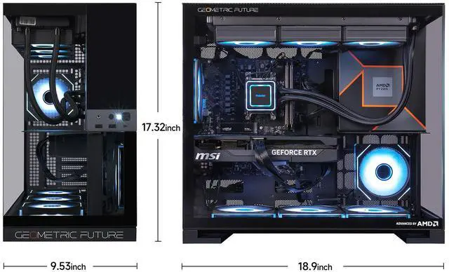 Alt view image 5 of 7 - IPASON Gaming Desktop, Ryzen 7 7800X3D, NVIDIA RTX5070 12GB,32GB DDR5 RAM, 1TB M.2 NVMe,Windows 11 home,WIFI,360MM Liquid Cooler, ARGB Fans, AI Ready,850W Gold PSU, Prebuilt Gaming Pc