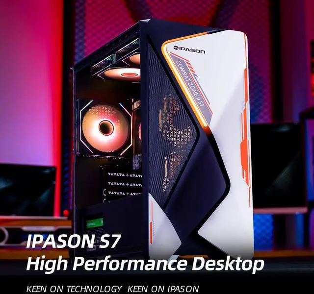 Alt view image 3 of 7 - IPASON - Gaming desktop - AMD Ryzen 5 5600GT 6 core  up to 4.6GHz - 16GB DDR4 3200MHz - 1TB M.2 NVMe - 550W PSU - Windows 11 home - WIFI - Gaming PC