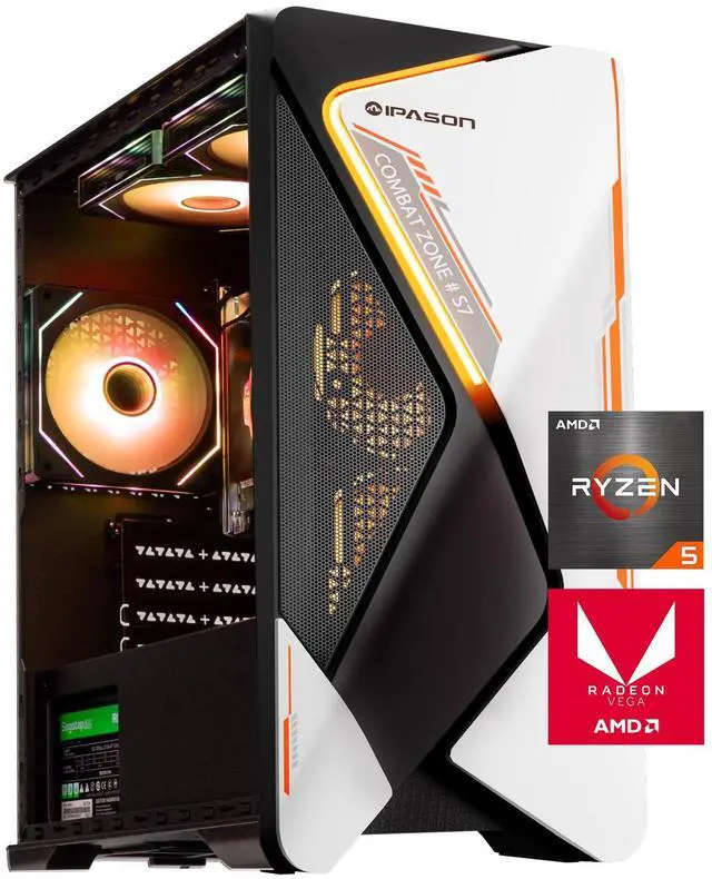 Main image of IPASON - Gaming desktop - AMD Ryzen 5 5600GT 6 core  up to 4.6GHz - 16GB DDR4 3200MHz - 1TB M.2 NVMe - 550W PSU - Windows 11 home - WIFI - Gaming PC
