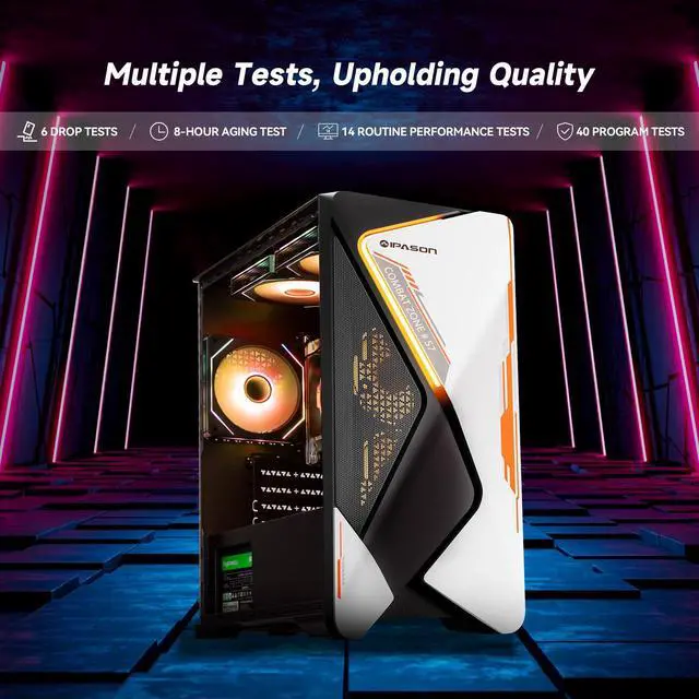 Alt view image 4 of 7 - IPASON - Gaming desktop - AMD Ryzen 5 5600GT 6 core  up to 4.6GHz - 16GB DDR4 3200MHz - 1TB M.2 NVMe - 550W PSU - Windows 11 home - WIFI - Gaming PC
