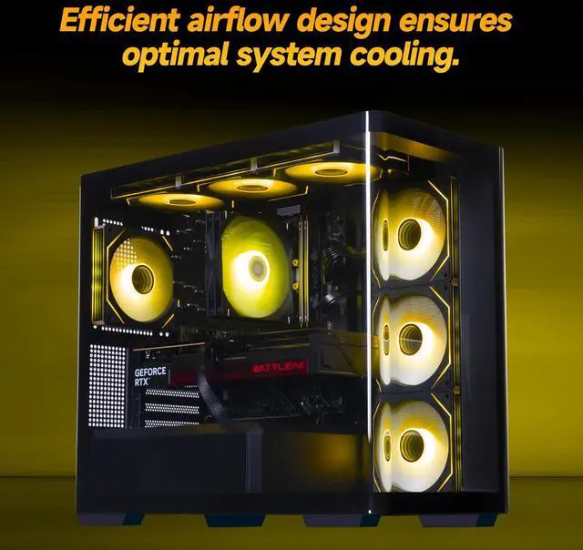 Alt view image 4 of 7 - IPASON Ryvex Gaming Desktop, Ryzen 7 7800X3D, NVIDIA RTX5060Ti ,32GB DDR5 RAM, 1TB M.2 NVMe,Windows 11 home,B850M-E WIFI, ARGB Fans, AI Ready,650W Gold PSU, Prebuilt Gaming Pc,new computer