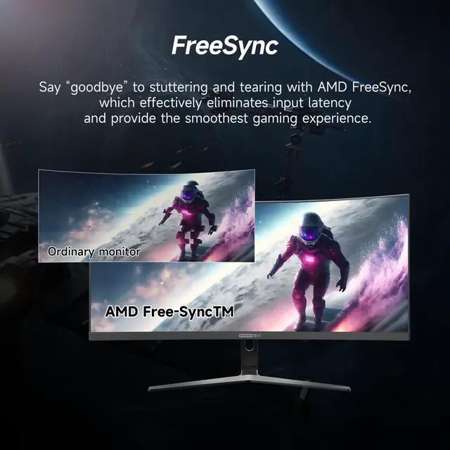 Alt view image 5 of 7 - IPASON E3025W-M 29.5" 200Hz  2K Curved Gaming Monitor 1ms FreeSync Premium, 2560*1080 VA 1800R Display, (MPRT),Blue Light Filte, DisplayPort 1.4, HDMI 2.0