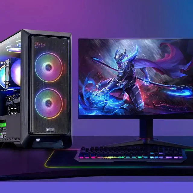 Alt view image 3 of 5 - IPASON   Gaming Desktop, Intel i5 13400F, NVIDIA RTX 4060 8GB, 16GB DDR4 RAM, 1TB M.2 NVMe SSD,Windows 11 home,WIFI, Air Cooler ,  ARGB Fans , Pc for Gaming Design Office , Prebuilt Gaming Pc