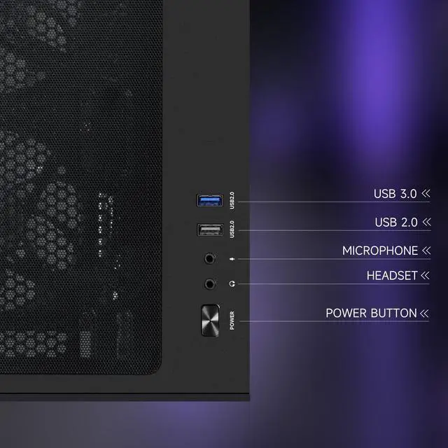 Alt view image 5 of 7 - IPASON Gaming PC AMD Ryzen7 9700X, Geforce RTX5060 Ti 16G, 1TB NVME SSD, 32GB DDR5 RAM , 650W GOLD PSU ,6 Copper Tube Air cooler  , MB650M , Windows 11 , WIFI, Prebuilt Gaming Pc New computer