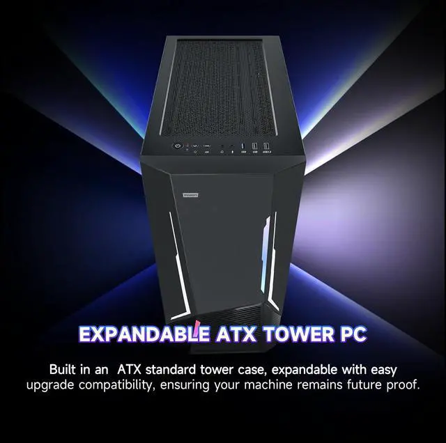 Alt view image 2 of 7 - IPASON Gaming PC Desktop Intel Core I7 12700F 2.1 GHz, NVIDIA RTX 3060 , 1TB SSD, 16GB DDR4 RAM 3200, 650W PSU, Windows 11 Home