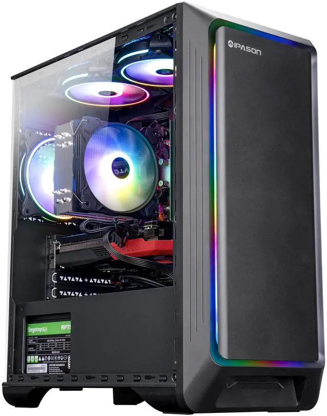 Main image of IPASON - Gaming desktop - AMD Ryzen 5 5600(6 core 3.5GHz) for free - Radeon RX 7600 8GB GDDR6 Graphics-16GB DDR4 3200MHz - 1TB M.2 NVMe - 650W PSU - Windows 11 home - Gaming PC