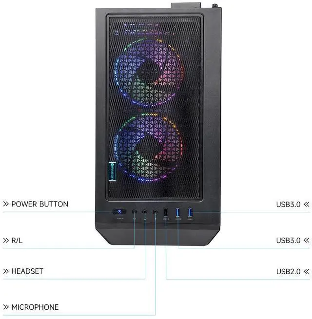 Alt view image 5 of 5 - IPASON - Gaming desktop -AMD Ryzen5 5500 - RX6650XT 8G - 16GB DDR4 3200MHz - 1T M.2 NVMe - 550W PSU - Windows 11 home - Gaming PC