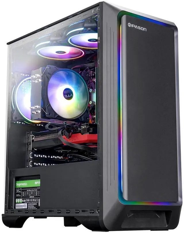 Main image of IPASON - Gaming desktop -AMD Ryzen5 5500 - RX6650XT 8G - 16GB DDR4 3200MHz - 1T M.2 NVMe - 550W PSU - Windows 11 home - Gaming PC