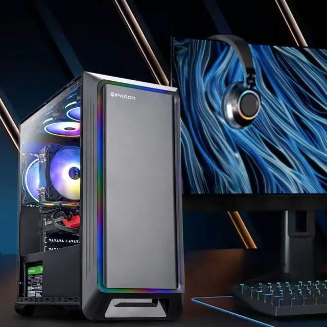 Alt view image 3 of 5 - IPASON - Gaming desktop -AMD Ryzen5 5500 - RX6650XT 8G - 16GB DDR4 3200MHz - 1T M.2 NVMe - 550W PSU - Windows 11 home - Gaming PC
