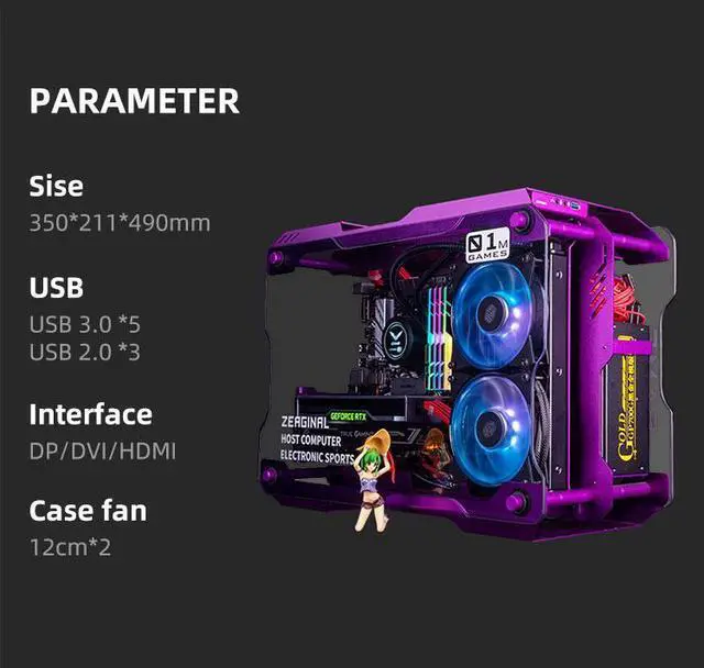 Alt view image 3 of 4 - IPASON - Gaming Desktop - intel i9 10900K-GeForce RTX 3080 - 1TB SSD NVMe - 32GB(16GB*2) 3600MHz - Z490 Motherboard - - - Gaming PC