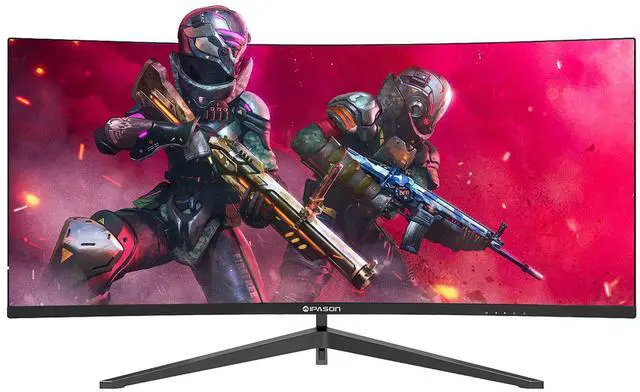 Main image of IPASON E342BW-J 34-inch Adjustable&Wall-mounted Gaming Monitor FreeSync Premium, 1MS(MRPT),3440*1440(Ultra-WQHD)Resolution sRGB :99%, 165Hz Refresh Rate,R1500, FreeSync Supported,HDMI,DP1.4
